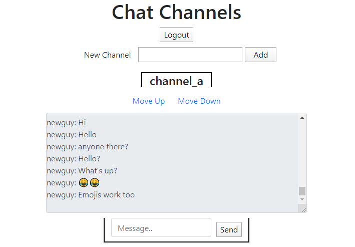 home page chat channels