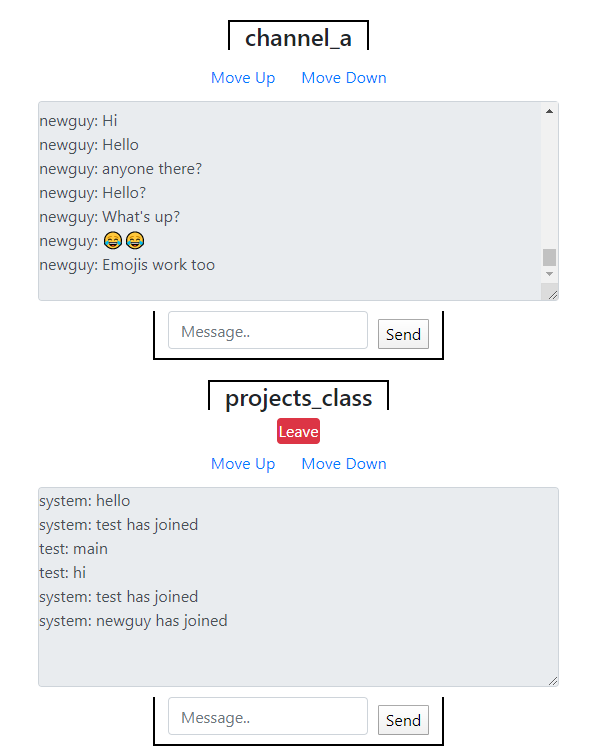 multiple page chat channels